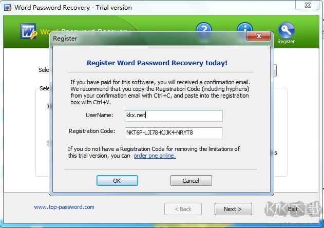 Word Password Recovery